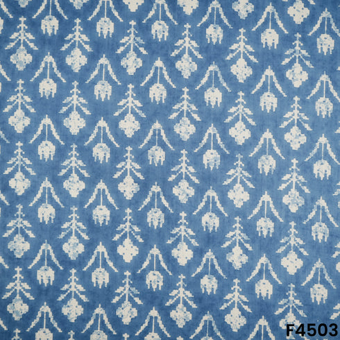 Indigo Print Rayon Cotton Fabric - F4503